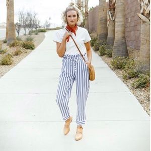 Bollie Brand striped paperbag pants